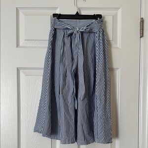 See You Monday Blue and White Striped Skirt